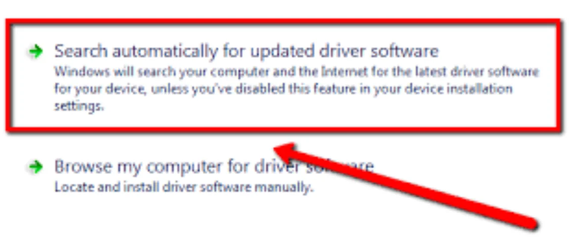 Search automatically for updated driver software